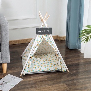 Lều vải khung gỗ cho thú cưng chất liệu vải Canvas, lều cho chó, lều cho mèo