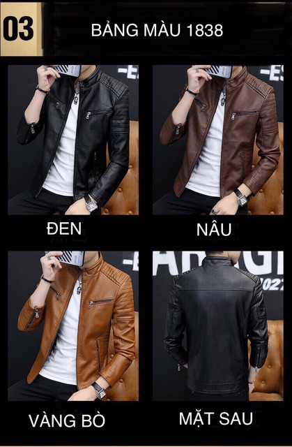 Áo khoác da nam NK QCCC