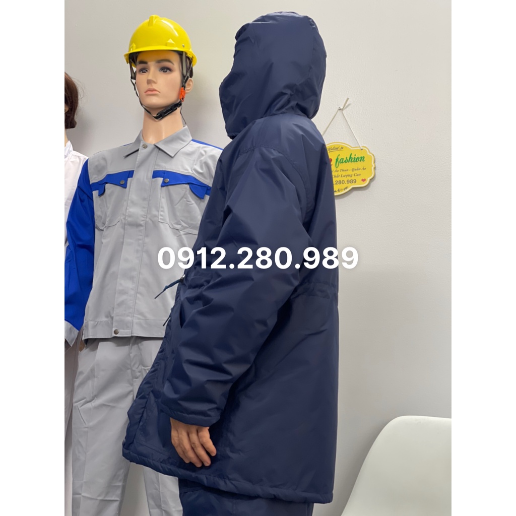 Quần áo bảo hộ kho đông thịt, thủy hải sản âm 25 có phản quang đủ màu.