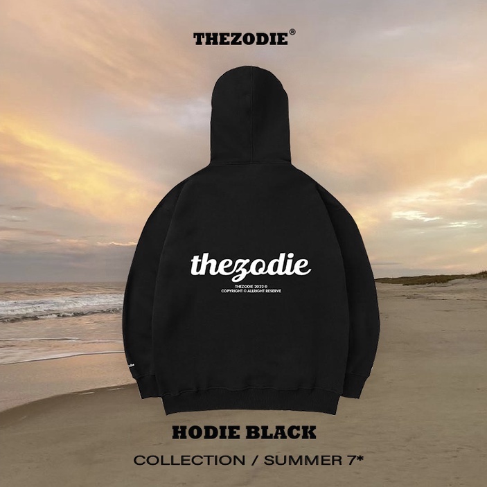 áo hodie THEZODIE/ Black vải phù hợp mùa hè