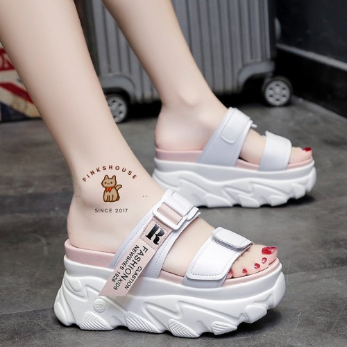 Dép Nữ Đế Bánh Mì 2 Quai In Chữ Thời Trang Cá Tính