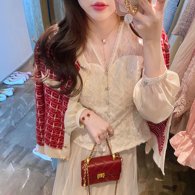 Áo Nữ Tay Dài Phối Ren Thời Trang  tao bao