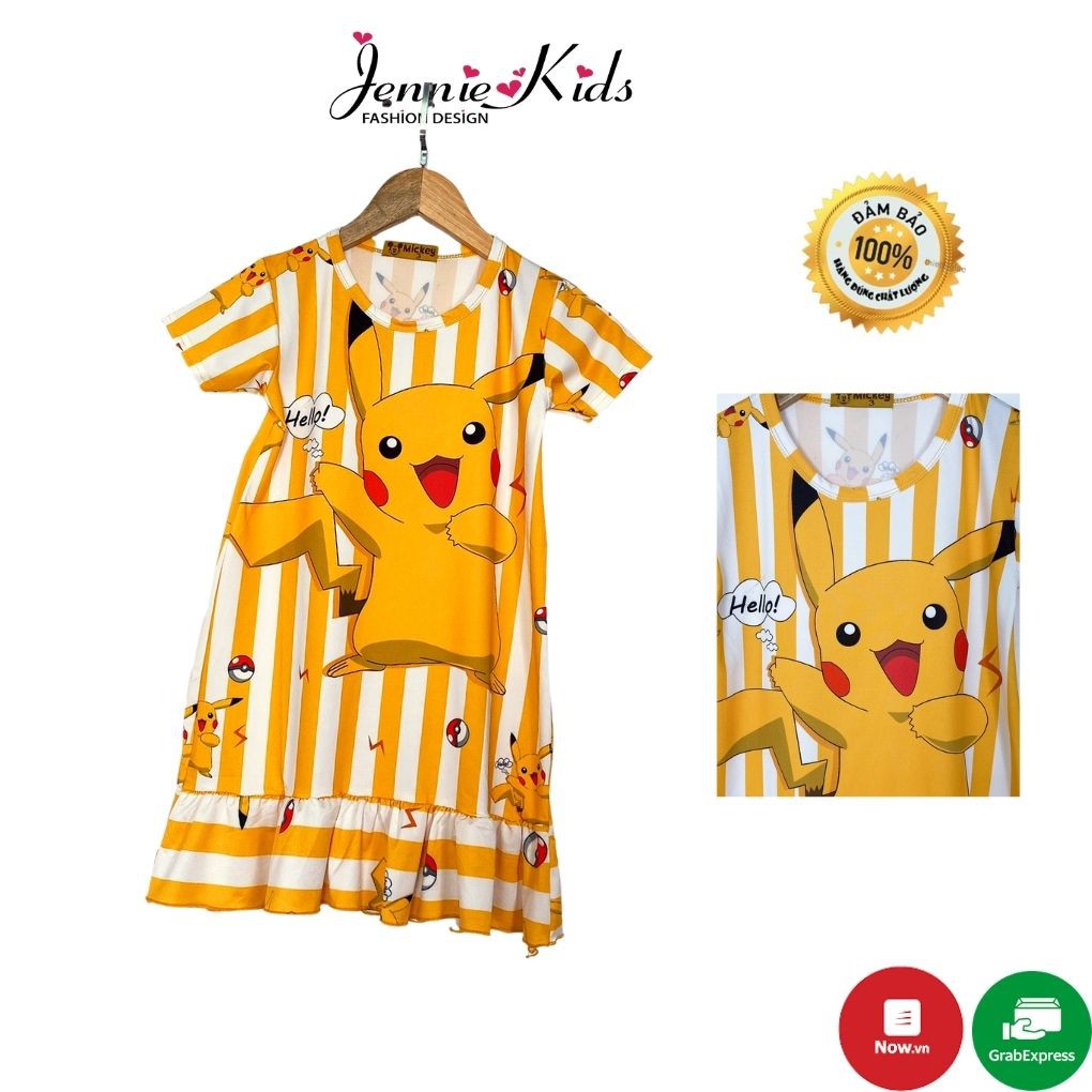 Váy đầm bé gái size đại 33-50kg vải 3D cotton Jennie kids thấm hút mồ hôi tốt J405