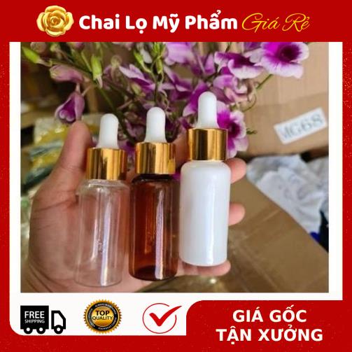 Lọ Chiết Serum ❤ RẺ VÔ ĐỊCH ❤ [30ml,50ml,100ml] Chai nhựa pet đựng tinh dầu bóp giọt Khoen vàng chiết mỹ phẩm .