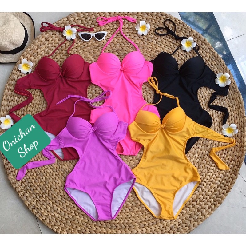 Bikini Liền Thân 1 Mảnh Khoét Eo Hở Lưng, Đồ Bơi Nữ Gọng Nâng Ngực Đủ Màu [Ảnh Chụp Thật] - OS082