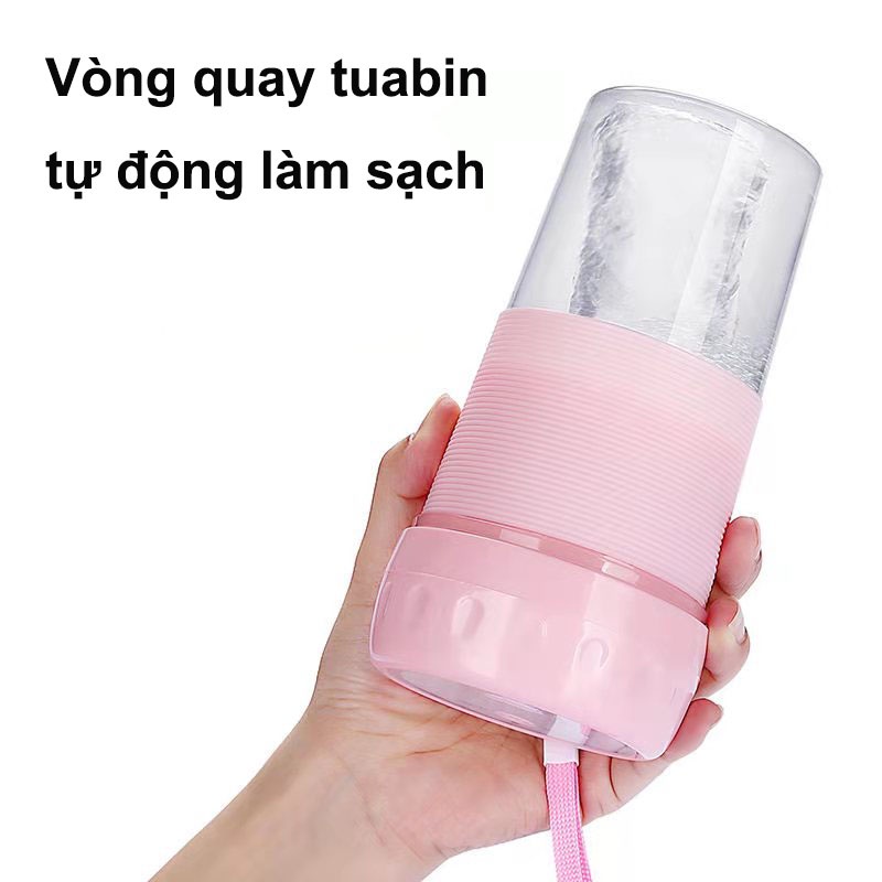 Máy Xay Sinh Tố Cầm Tay Mini- Cốc Nhỏ Gọn Đa Năng Hãng JUICER 4 lưỡi- Sạc USB Dễ Dàng Đem Theo