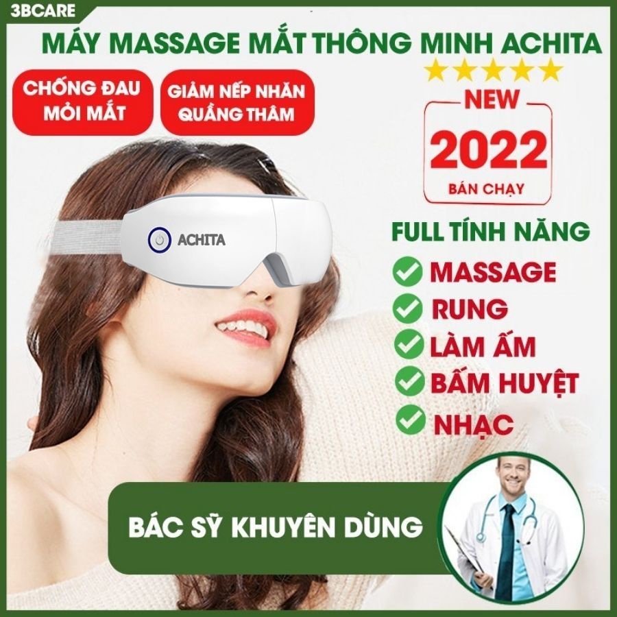 Máy massage mắt ACHITA M52 chống đau mỏi mắt giảm nếp nhăn massage bấm huyệt - Shop 3B care
