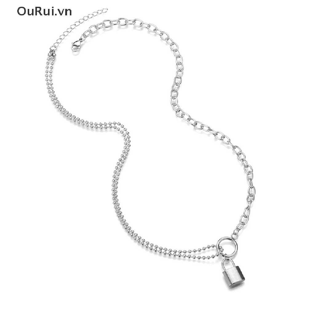 Vòng cổ Mặt Tròn Bằng Thép Không Gỉ Phong Cách Punk Cá Tính Cho Nam Nữ