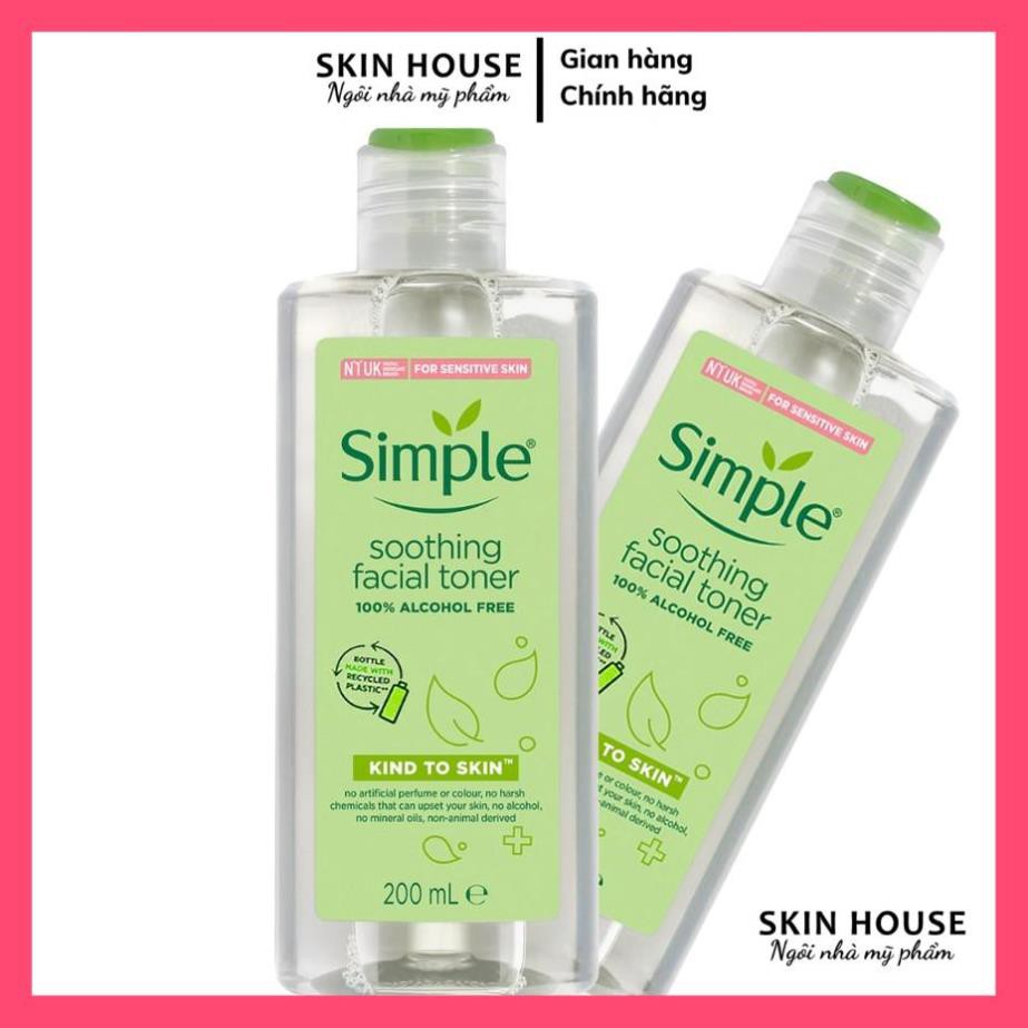 [Mẫu Mới] Nước Hoa Hồng Simple Kind To Skin Soothing Facial Toner 200ml