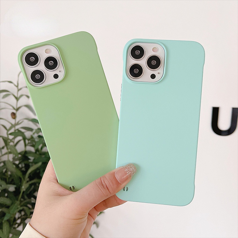 Ultra Ốp Điện Thoại Nhựa Cứng Siêu Mỏng Không Viền Màu Kẹo Cho iphone 13 mini 13 14 15 pro max 14 15 plus