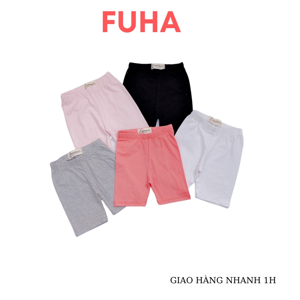 Quần legging cho bé FUHA, quần đùi chất liệu cotton thấm hút mùi hôi