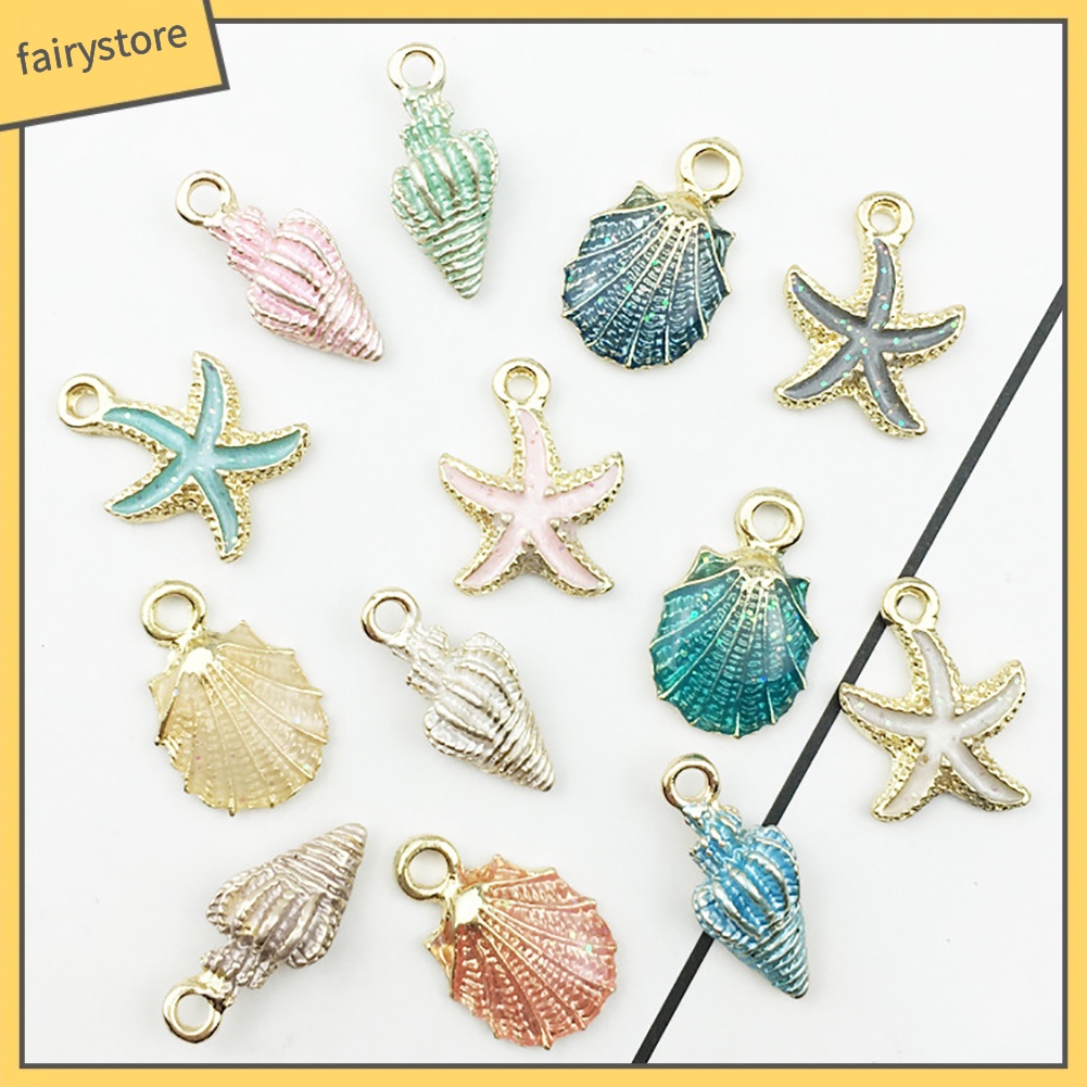 Set 10 Mặt Dây Chuyền Hình Sao Biển / Vỏ Sò Handmade DIY