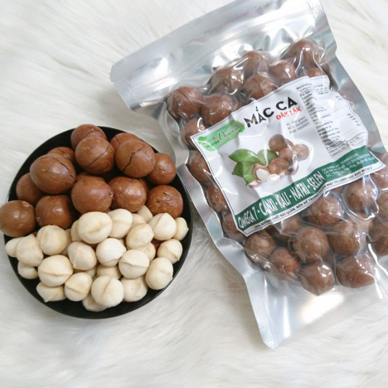 500gram Hạt Macca Organic ĐăkLăk size A sấy lạnh giữ trọn vẹn dinh dưỡng hạt (hạt mắc ca)