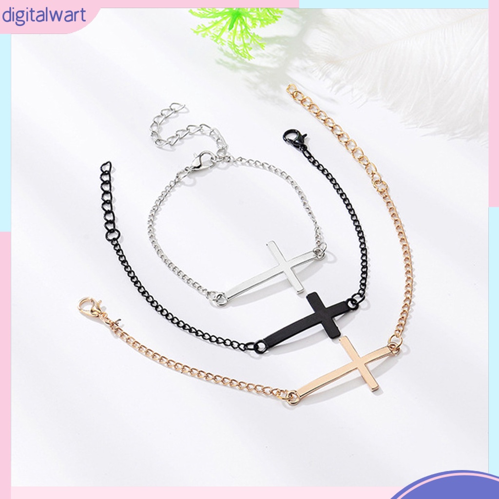 Lắc tay hợp kim mặt chữ thập thời trang cho cả nam và nữ