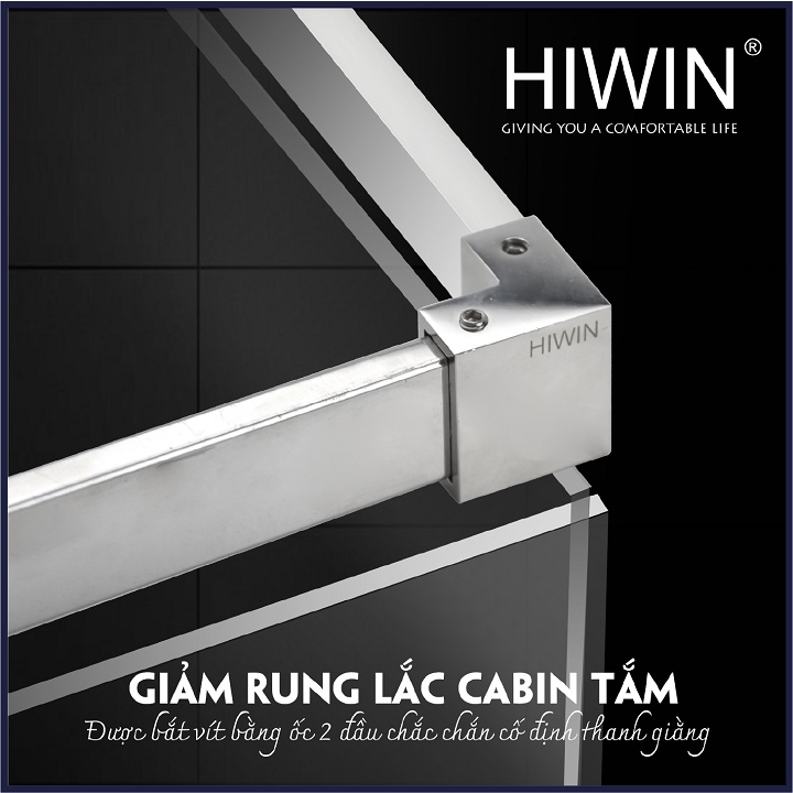 Chuyển góc 90 độ phòng tắm kính chất liệu inox 304 mặt gương dùng cho ống 10x30mm HIWIN SB-613F