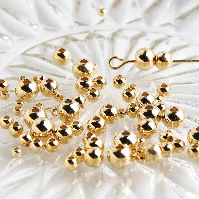 Phụ kiện trang sức hạt mạ vàng nhiều kích cỡ