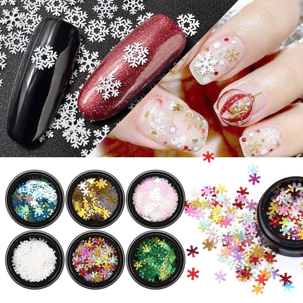 HS Set 6 Hộp Sequin Lấp Lánh Dùng Để Trang Trí Móng Nghệ Thuật