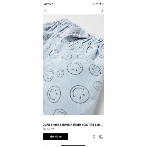 Quần Short Jean Bé Gái Mặt Cười ZR