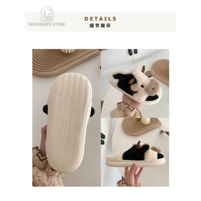 Dép bông đi trong nhà hình chú bò dễ thương