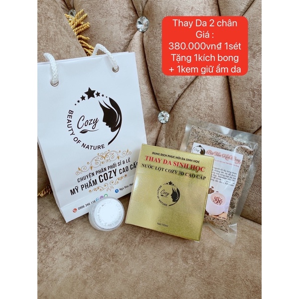 Nước Lột Da Cozy 3D cao cấp Tặng 1Kem Kích bong , 1Bột Tắm Kích Bong lan 2