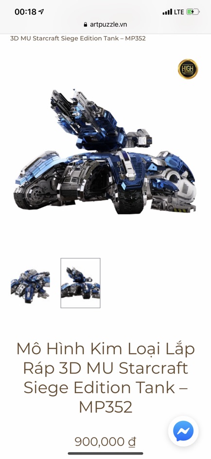 📌 Mô hình lắp ghép kim loại 3d Starcraft Siege Edition Tank