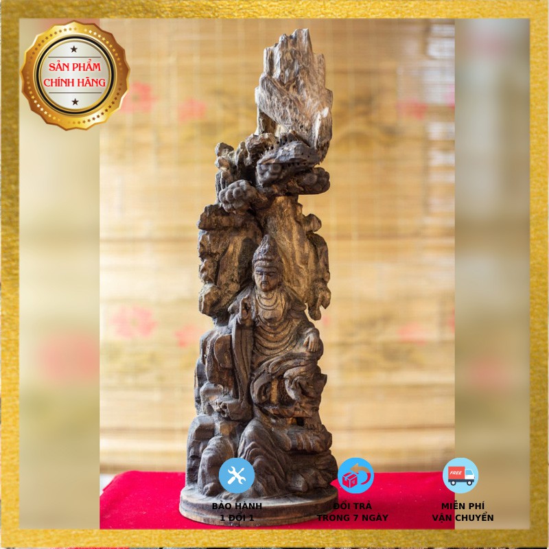 Tượng Phật Bà bên cành tùng [Tượng Trầm] [Trầm Hương Búp Sen]