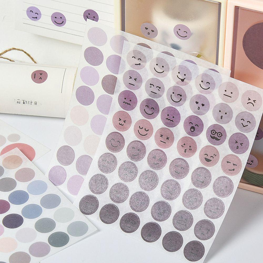 Miếng Dán Trang Trí Điện Thoại / Album Ảnh Hình Tròn Họa Tiết Chấm Bi