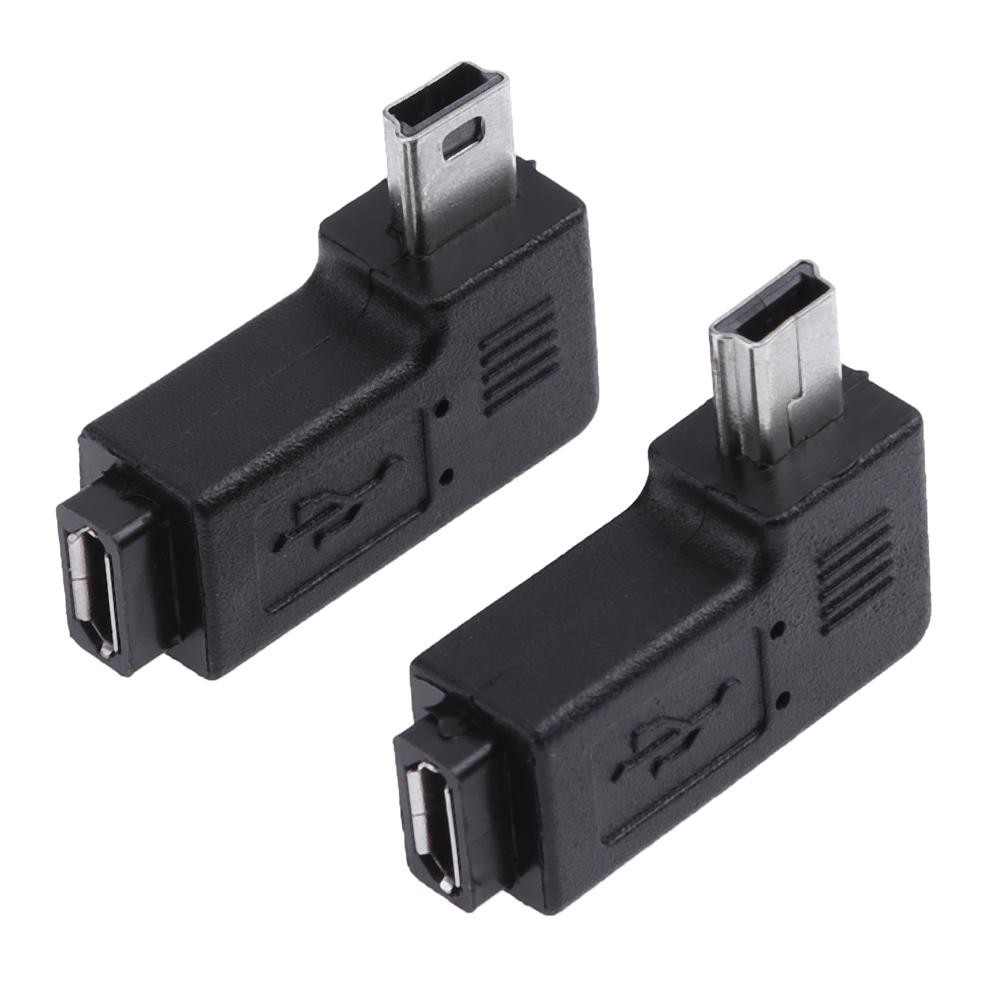 🌟Chất lượng cao nhất🍁2pcs 90 Degree Micro USB Female to Mini USB Male Adapter Connector