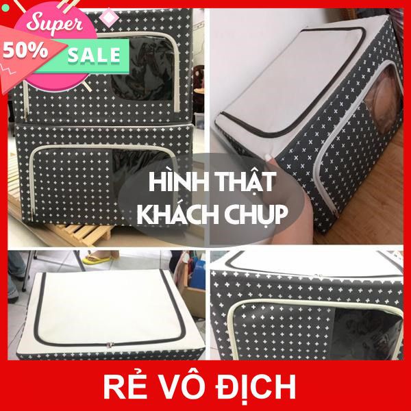 [XÃ KHO] TỦ VẢI ĐỰNG QUẦN ÁO, CHĂN MỀN KHUNG THÉP LOẠI 100L - 66L [HCM]