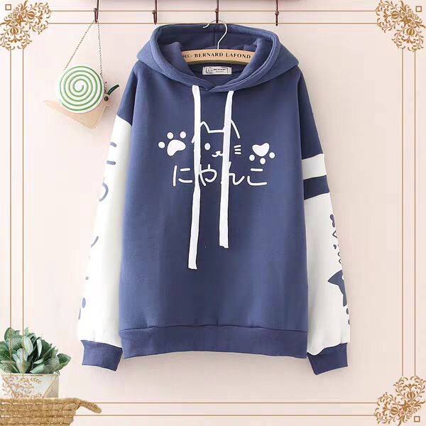 Áo khoác, áo hoodie unisex nam nữ nỉ ngoại chú mèo saranghe năng động thời trang học đường