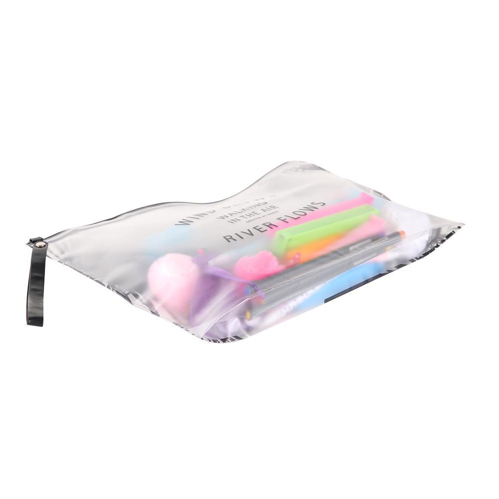 Túi Đựng Mỹ Phẩm Khóa Kéo Họa Tiết Cây Dừa Màu Trong Suốt Ốp