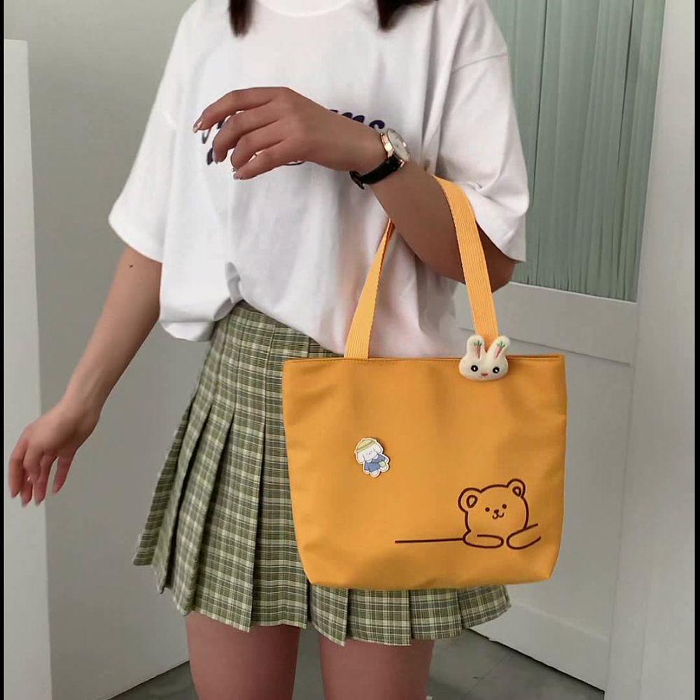 Mxgoods Set 2 Túi Xách Vải Bố Hình Gấu / Thỏ Đáng Yêu Đựng Điện Thoại Đồ Chơi Cho Nữ