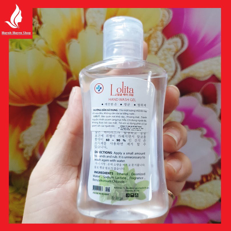 Gel rửa tay khô Lolita Hàn Quốc chai 100ml
