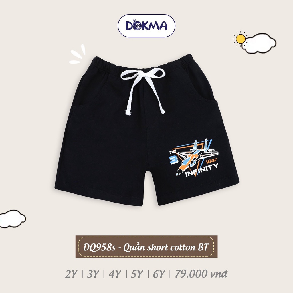 Quần short đùi cotton cho bé trai dokma mùa hè size đại sale size 2-6Y DQ958S