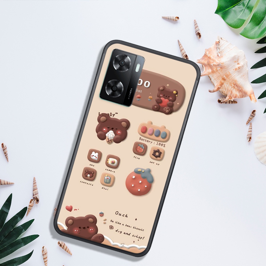 ỐP LƯNG OPPO A57 4G (2022), IN HÌNH GẤU NÂU CHOCOLATE ĐÁNG YÊU.