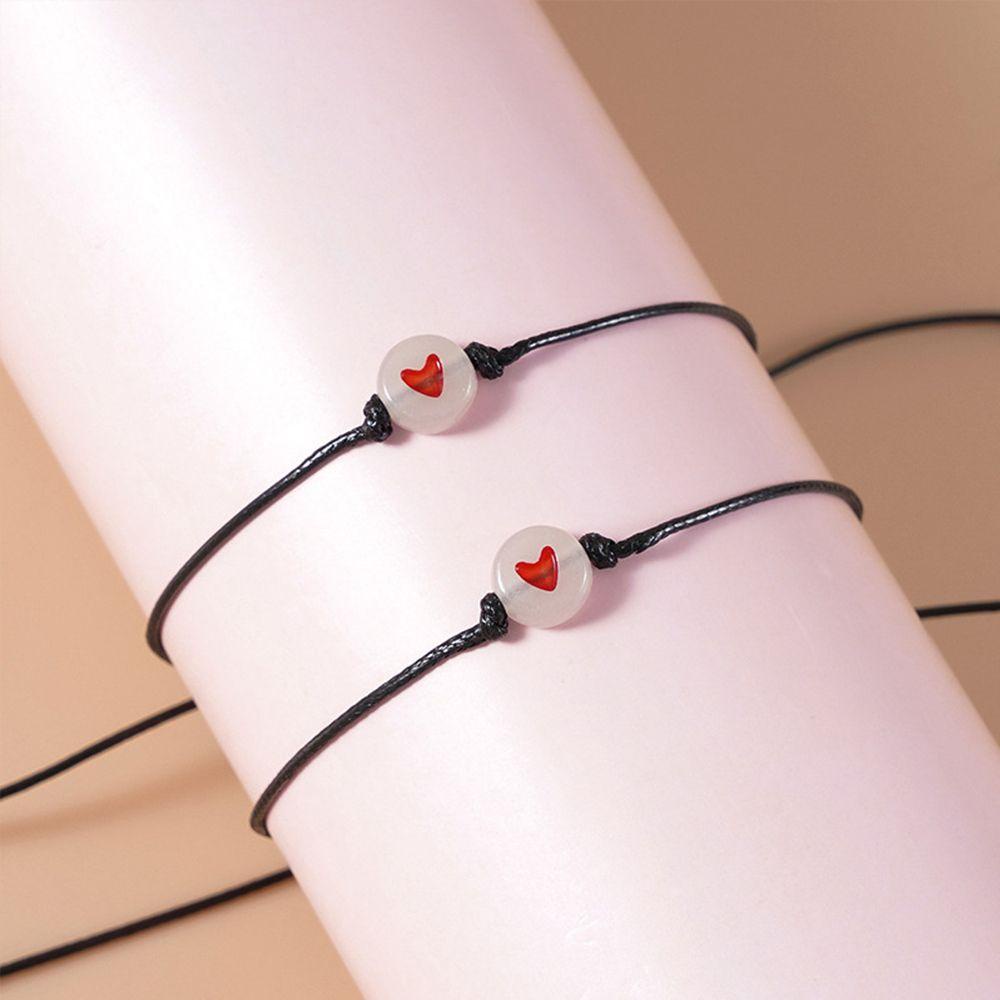 EUCA Bộ 2 Dây Thừng Đính Hạt Trái Tim Phát Sáng Có Thể Điều Chỉnh Sáng