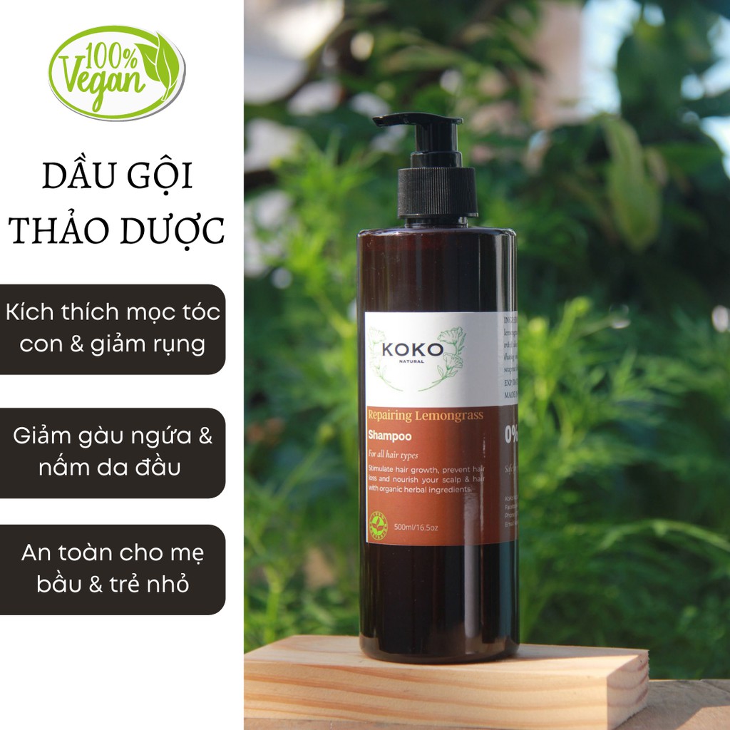 Dầu gội thảo dược bồ kết kích thích mọc tóc nhanh và giảm rụng tóc - KoKo Natural Official