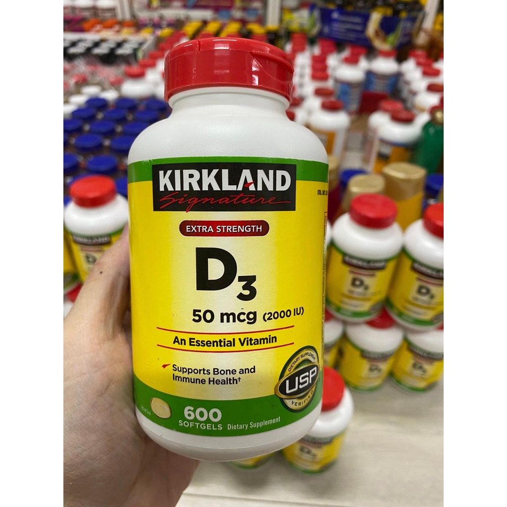 [Date 05/2024] Viên uống bổ sung vitamin D3 Kirkland D3 50mcg (2000IU) 600 viên