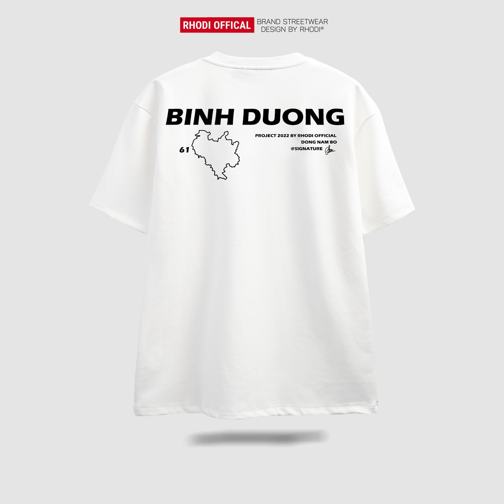 Áo thun local brand RHODI phông cổ tròn tay lỡ unisex nam nữ thế hệ genz Text Bình Dương