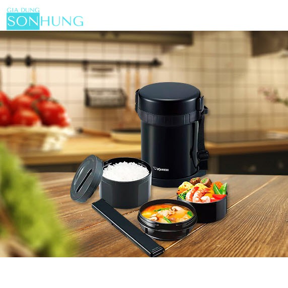 HỘP CƠM GIỮ NHIỆT ZOJIRUSHI 3 NGĂN SL-GH18 CÓ DÂY ĐEO XUẤT XỨ THÁI LAN[BẢO HÀNH CHÍNH HÃNG 1 NĂM]