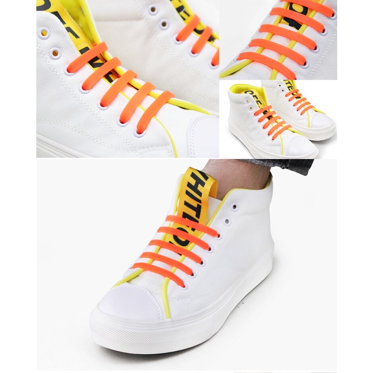 Set 12 Dây Giày Thể Thao Bằng Cao Su Silicone Co Giãn Phối Ren An Toàn Nhanh Chóng Cho Người Lớn Và Trẻ Em