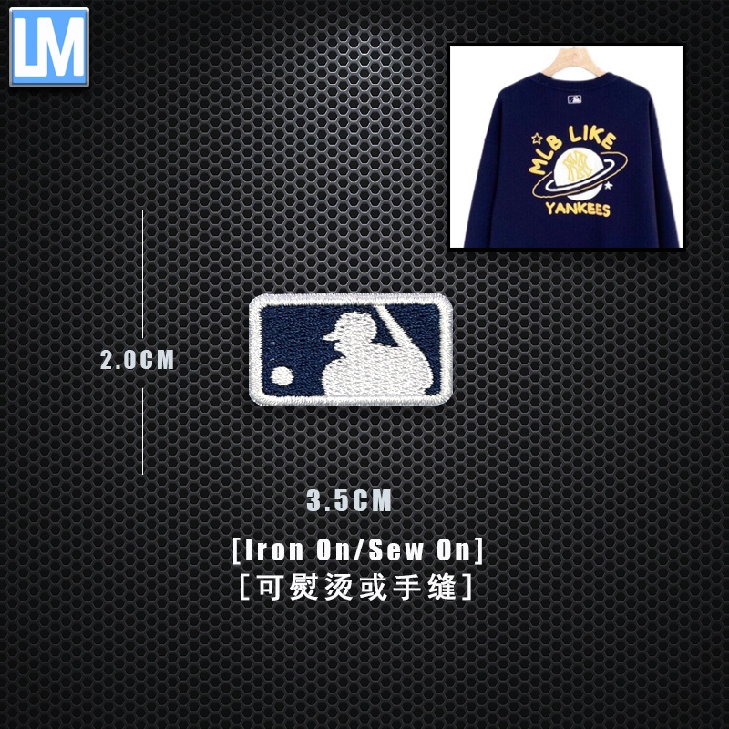 Mlb Miếng Vá Trang Trí Quần Áo Hình Vuông Thêu Chữ Yankee