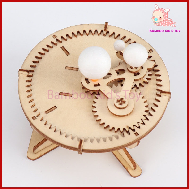 Mô Hình Mặt Trời Gỗ 3D Chạy Điện - Đồ Chơi Giáo Dục Tự Lắp Ráp