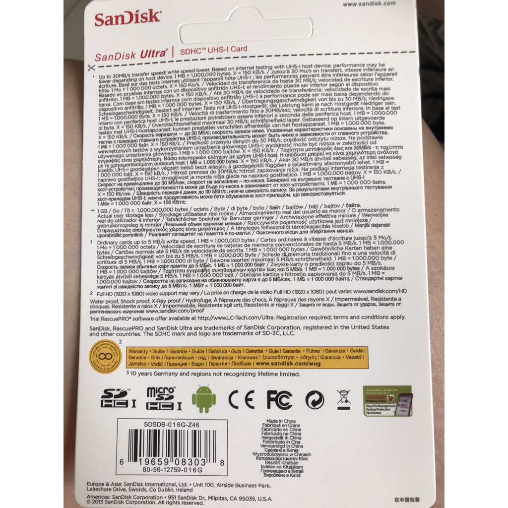 Th?t Thẻ nhớ SD Sandisk 16GB  32G 64G Ultra Class 10 và Extreme Pro tốc độ cao 4K cho máy ảnh máy quay