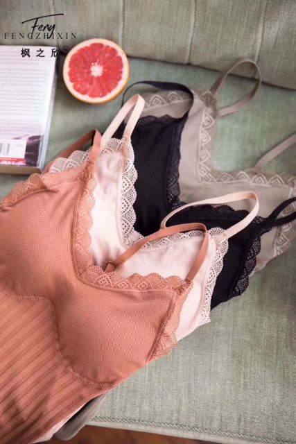 Áo 2 dây len tăm viền ren co giãn đa chiều | BigBuy360 - bigbuy360.vn