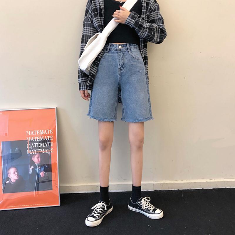 Fashion Summer 2020 Wide-Waist Denim Shorts For Women