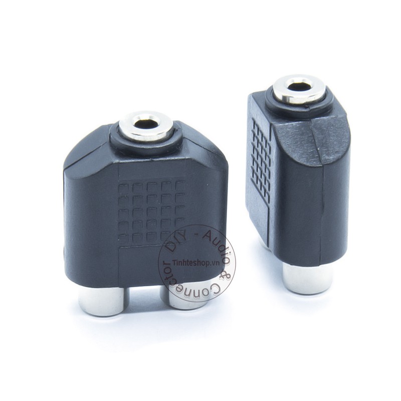 Đầu đổi 3.5 sang 2 AV cái R+L 1 chiếc - 3.5mm female to 2 RCA female adapter