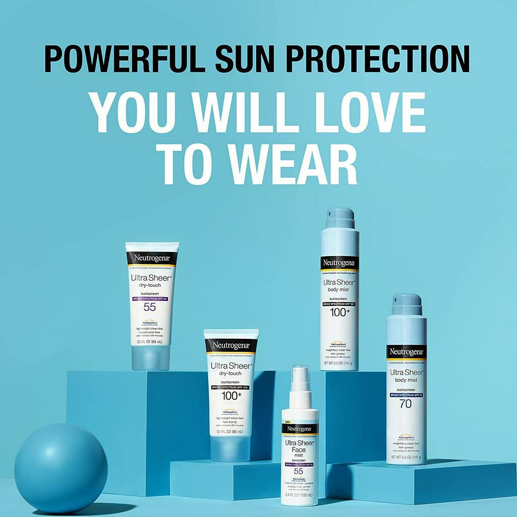 _Tổng hợp kem chống nắng dạng bôi / xịt cho body và mặt của Neutrogena Ultra Sheer SPF 45-55-70