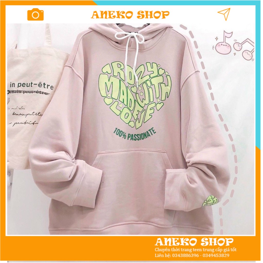 Áo Hoodie Chống Nắng THIFU FASHION In Hình Trái Tim Nón 2 Lớp Chất Liệu Thun PE Cho Nam Và Nữ Dưới 70kg