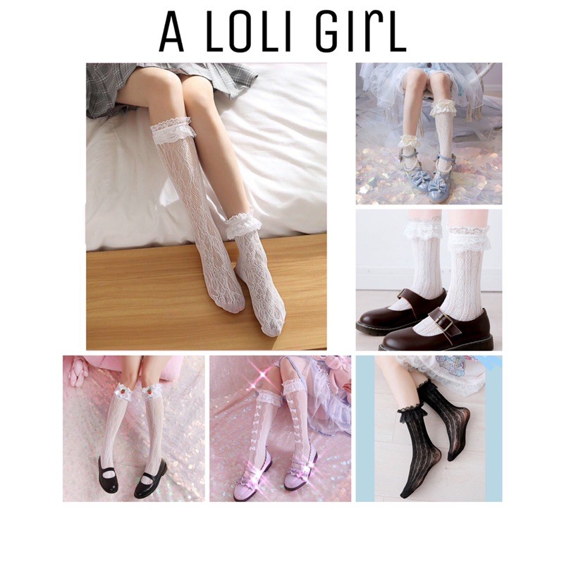 [SẴN / NEW] Vớ / Tất ren Lolita bắp chân các loại